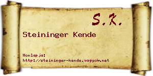 Steininger Kende névjegykártya